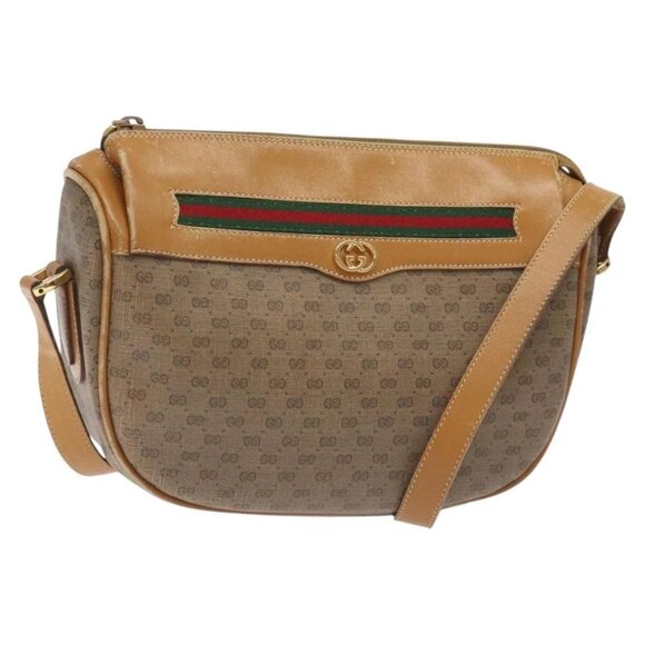 GUCCI Micro GG Supreme Web Sherry Line Bag PVC Beige - Picture 1 of 16